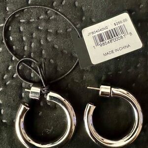 Jennifer Fisher Natasha Huggies Silver Hoops 1” Diameter 6mm Thickness “New”